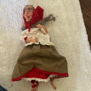 Vintage European folklore handcrafted witch